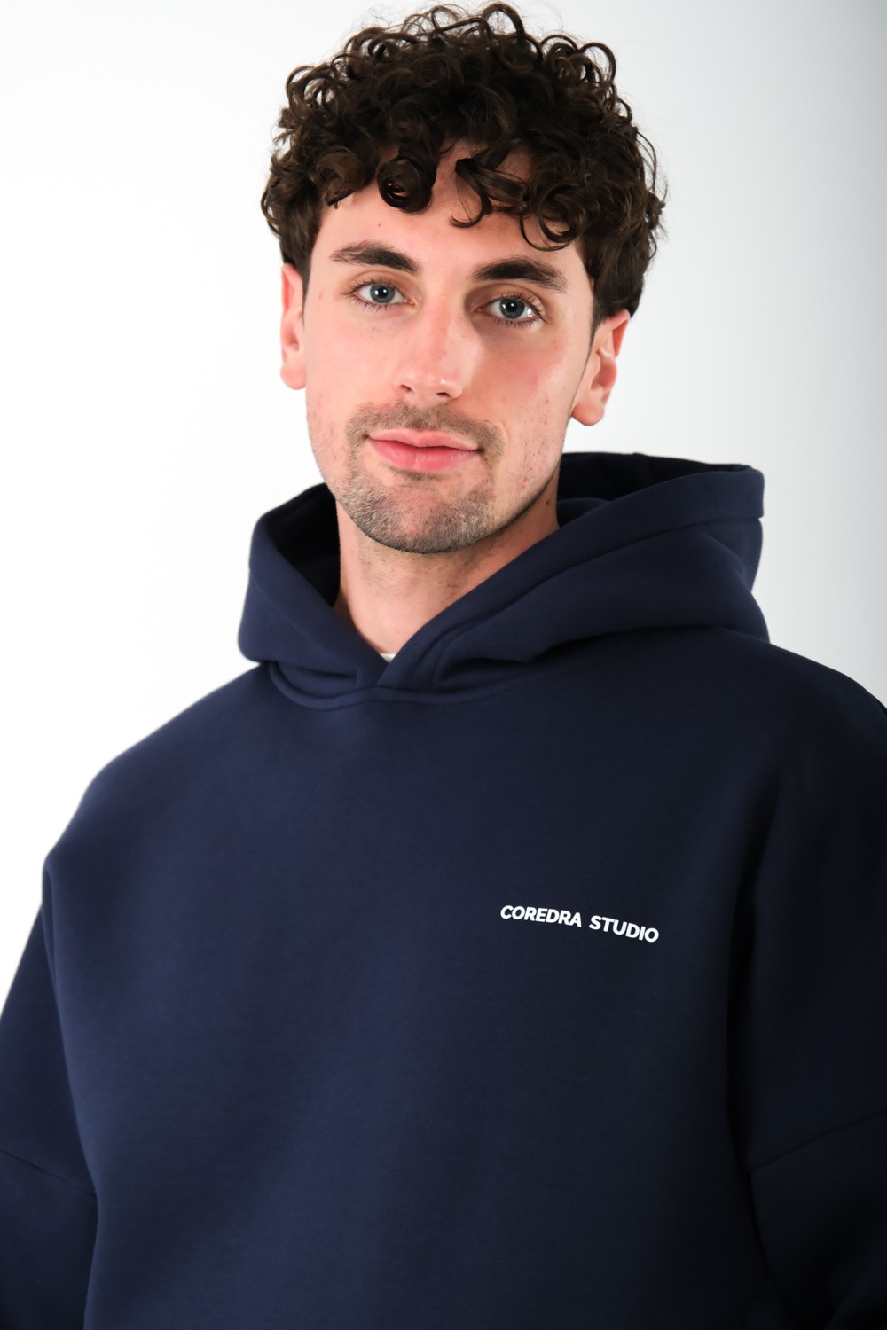 Coredra Studio Lacivert - Oversize Fit Hoodie Erkek