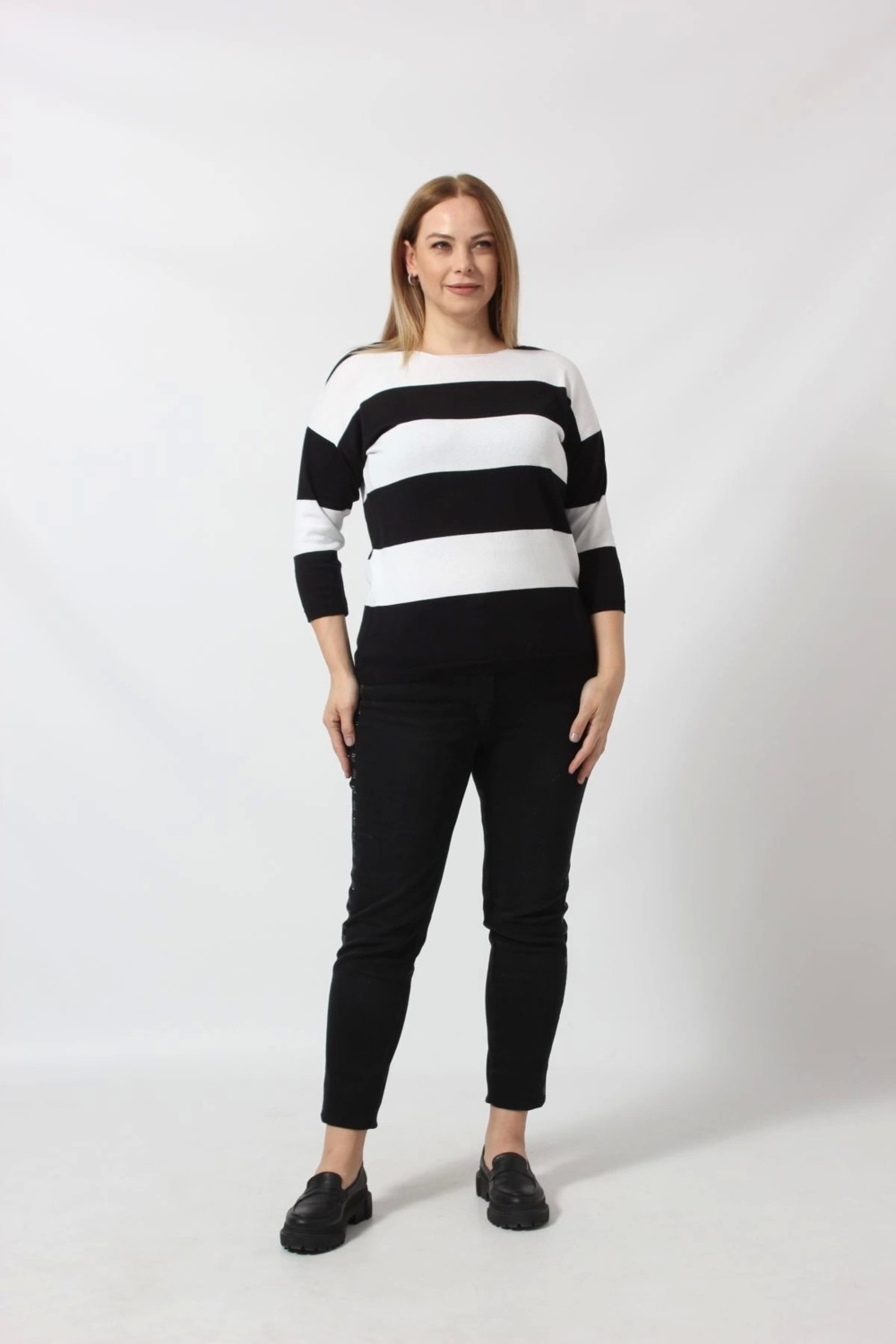 Moda Berray Çizgili Triko Kazak görsel 4