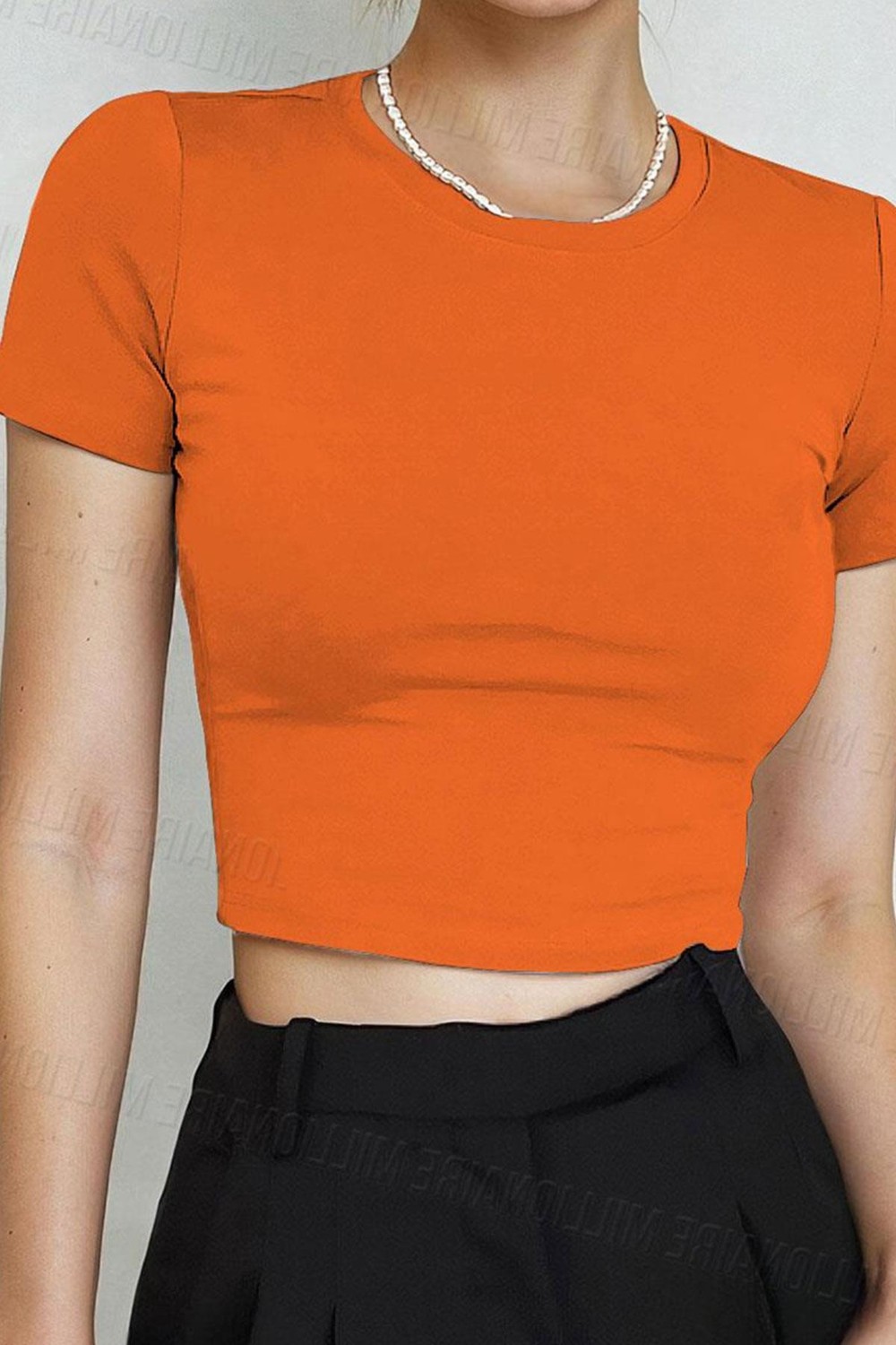 Teenage Millionaire Kadın Beyaz Bisiklet Yaka Likralı Kısa Kol Body Crop Bluz Örme Kumaş Kalıbı