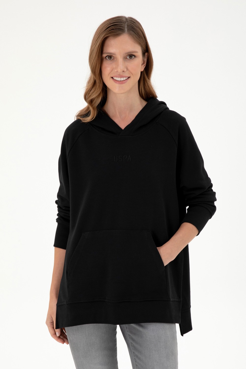 U.S. Polo Assn. Kadın Taş Kapüşonlu Sweatshirt 50296944-VR049
