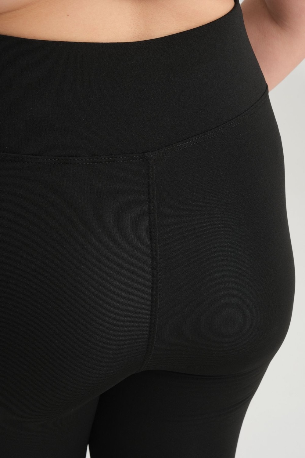 Banega Curve Büyük Beden Örme Şardonlu Polarlı Kışlık Lacivert Tayt görsel 5