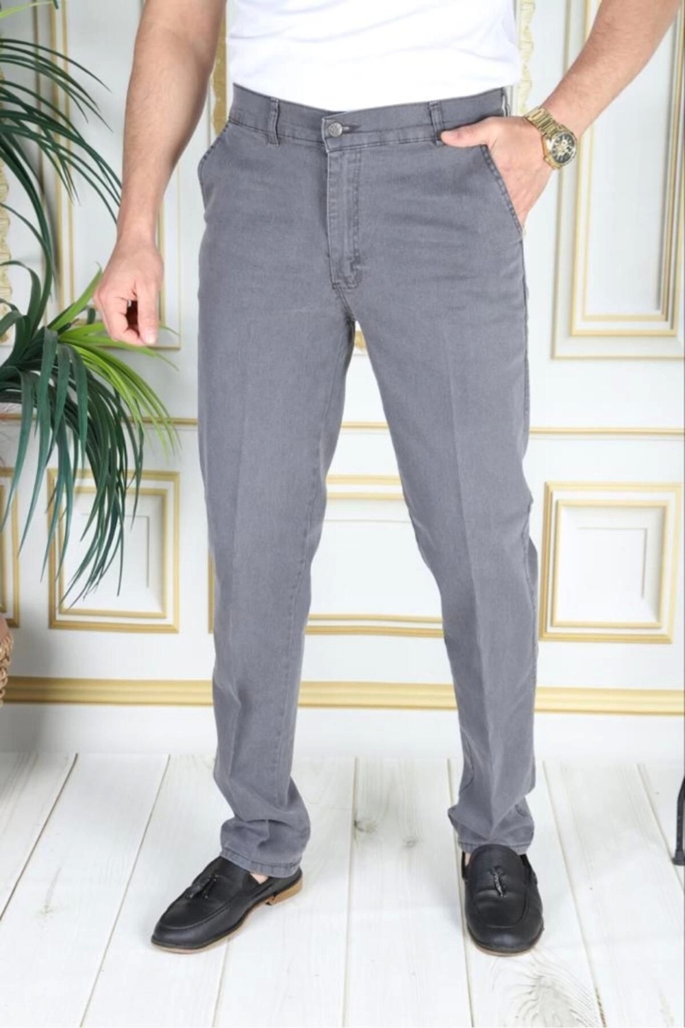 Phantom Jns By Sekman Klasik Kesim Gri Likralı Erkek Yan Cepli Klasik Kot Pantolon Baba Pantolonu Phantom Jeans By Small