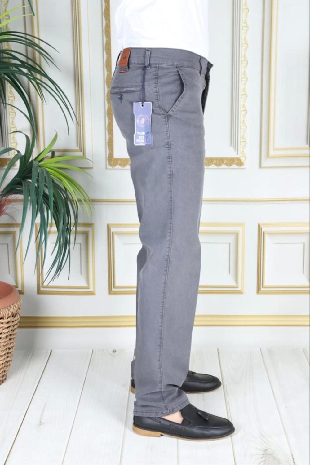 Phantom Jns By Sekman Klasik Kesim Gri Likralı Erkek Yan Cepli Klasik Kot Pantolon Baba Pantolonu Phantom Jeans By Small görsel 2