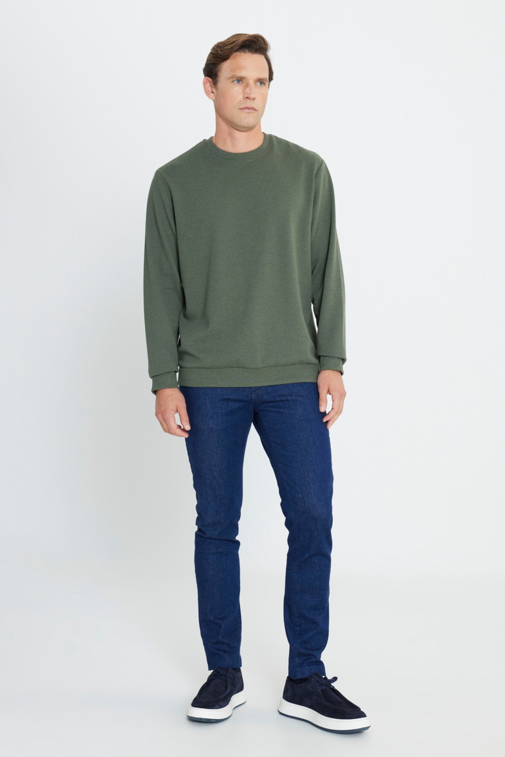 Altınyıldız Classics 2 Iplik Sıcak Tutan Standart Fit Normal Kesim Bisiklet Yaka Ottoman Desenli Sweatshirt görsel 7