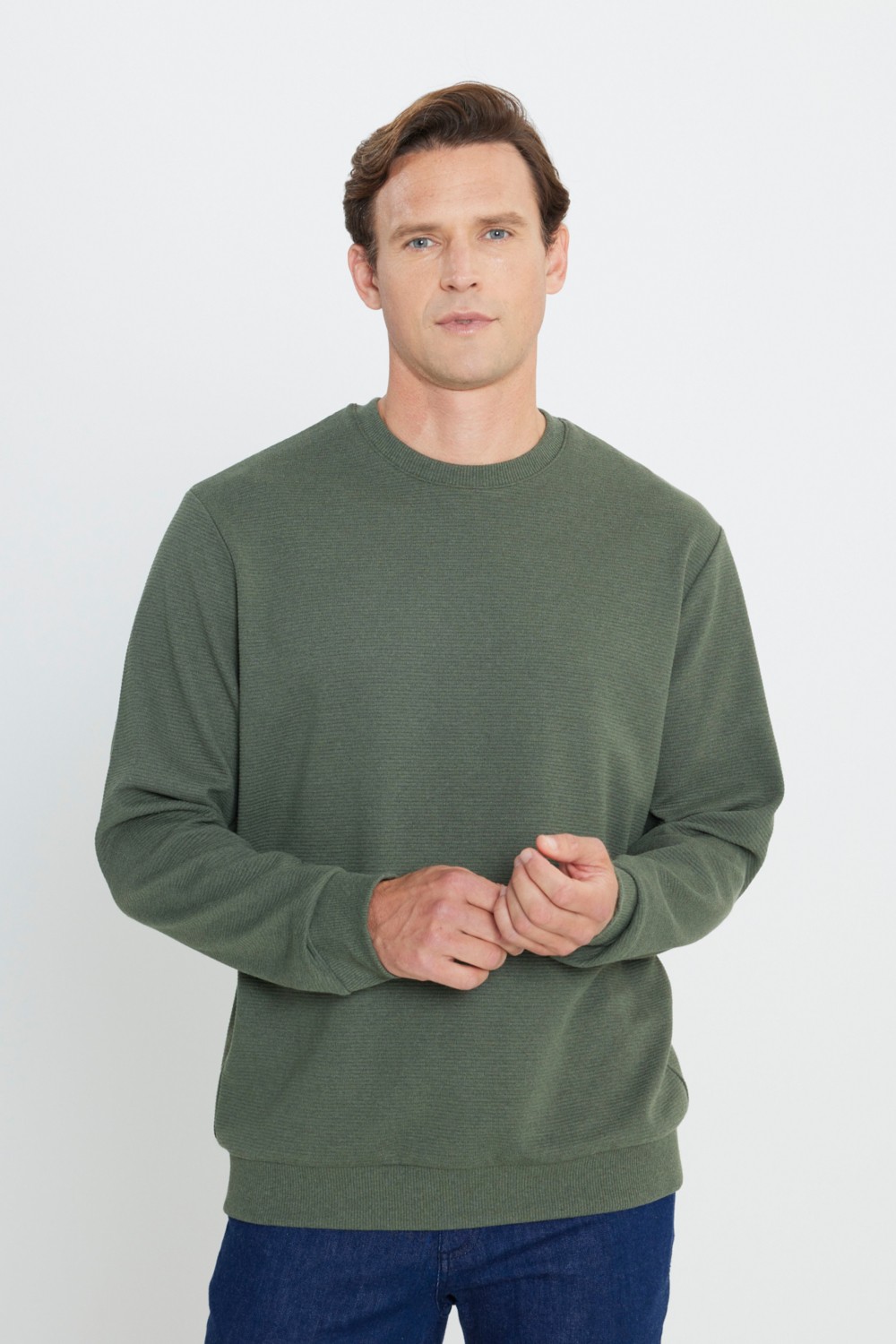 Altınyıldız Classics 2 Iplik Sıcak Tutan Standart Fit Normal Kesim Bisiklet Yaka Ottoman Desenli Sweatshirt görsel 8