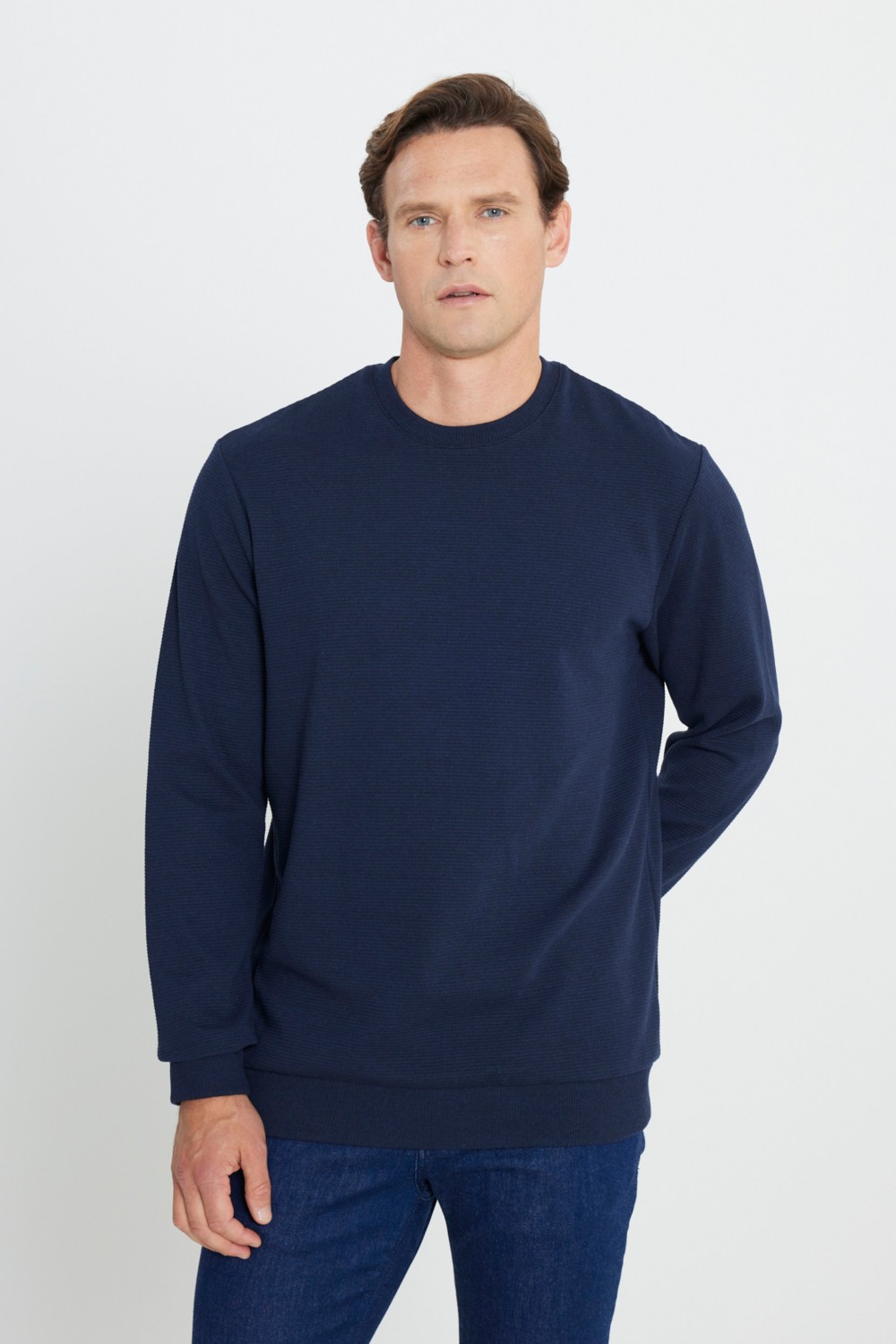 Altınyıldız Classics 2 Iplik Sıcak Tutan Standart Fit Normal Kesim Bisiklet Yaka Ottoman Desenli Sweatshirt