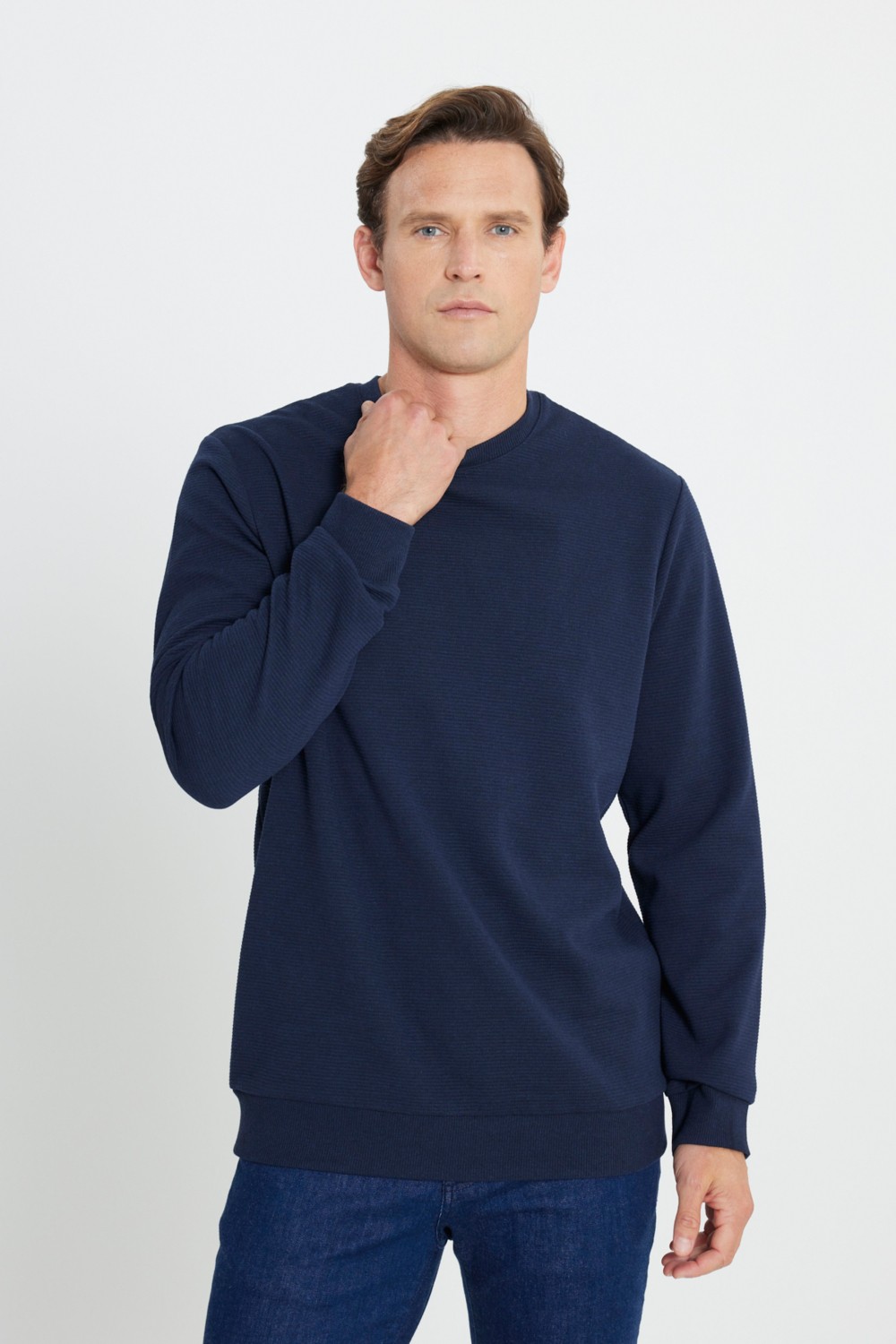 Altınyıldız Classics 2 Iplik Sıcak Tutan Standart Fit Normal Kesim Bisiklet Yaka Ottoman Desenli Sweatshirt görsel 3