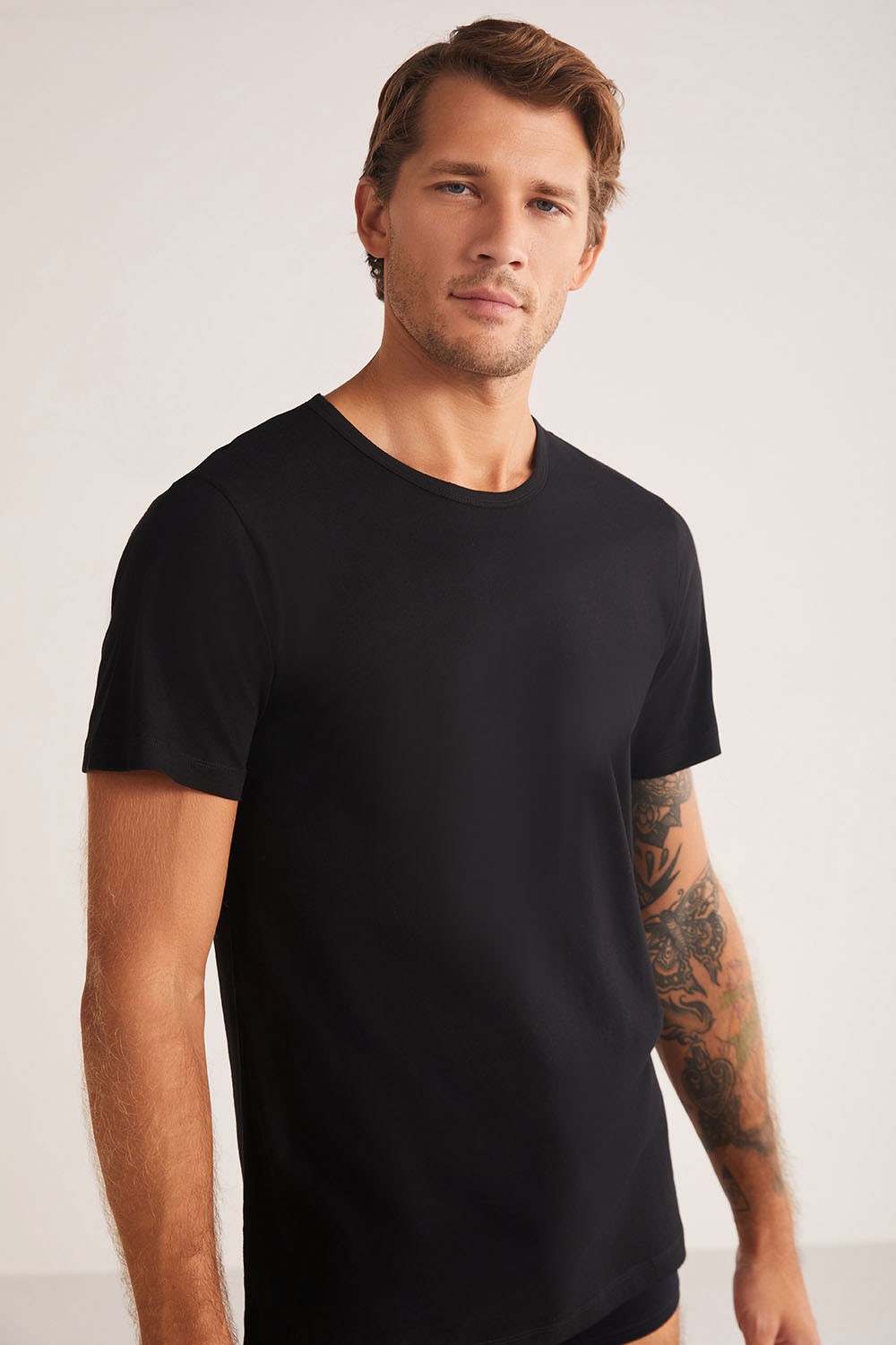 Kom Hulio Bisiklet Yaka 2 li Erkek Tshirt görsel 5