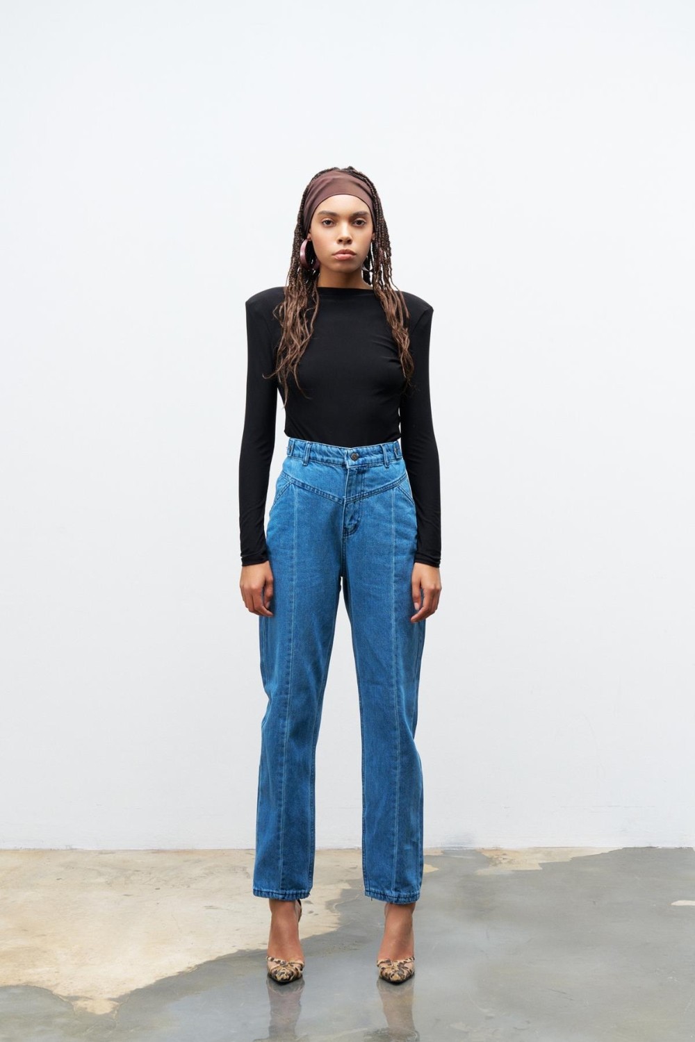 Basic Park Lacivert Nevruz Dikişli %100 Cotton Denim Pantolon görsel 3