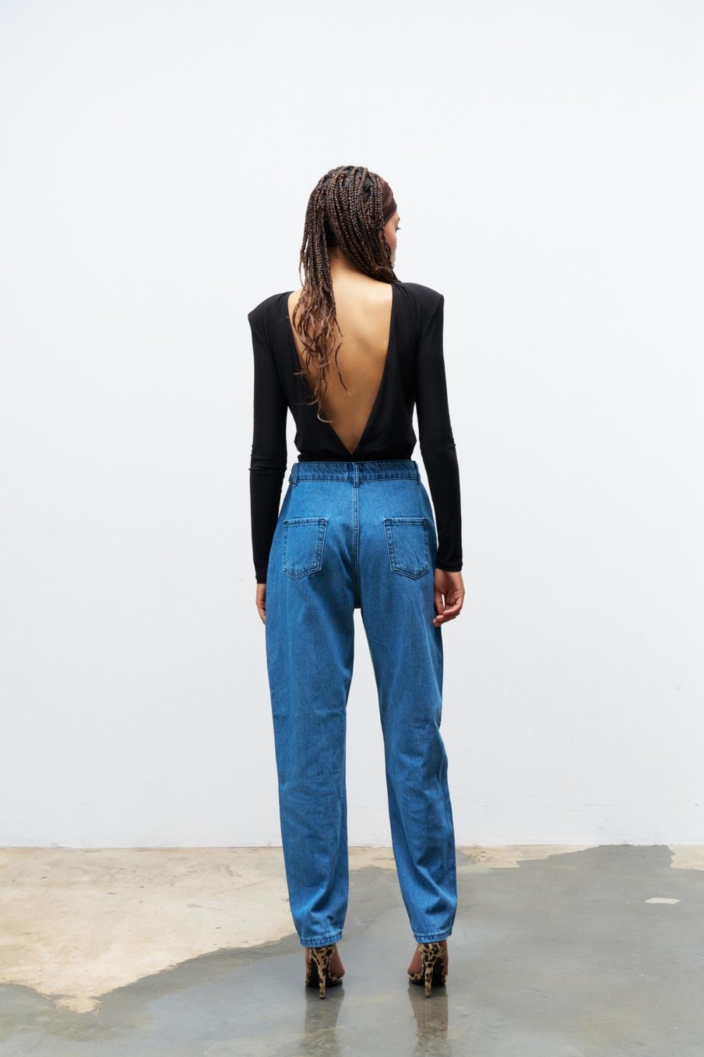 Basic Park Lacivert Nevruz Dikişli %100 Cotton Denim Pantolon görsel 4