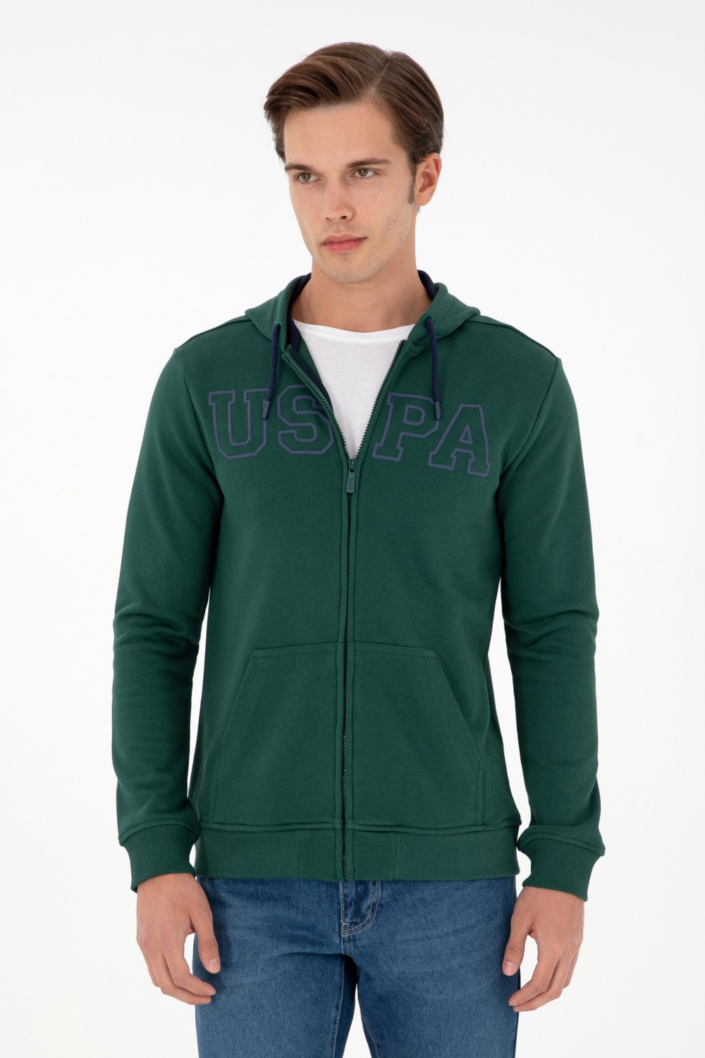 U.S. Polo Assn. Erkek Koyu Yeşil Örme Hırka 50295172-VR079
