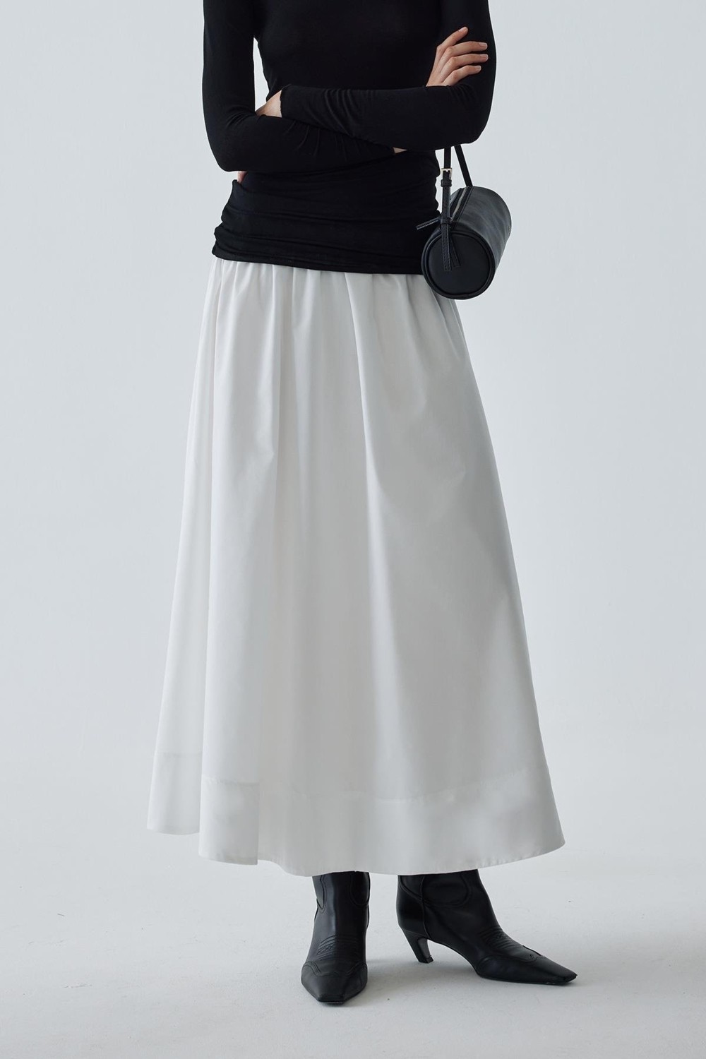 Suud Collection Ekru Day Poplin Kloş Etek görsel 8