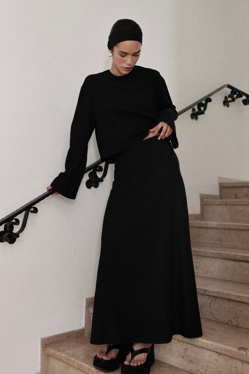 Suud Collection Beyaz Serena Kloş Etek görsel 8