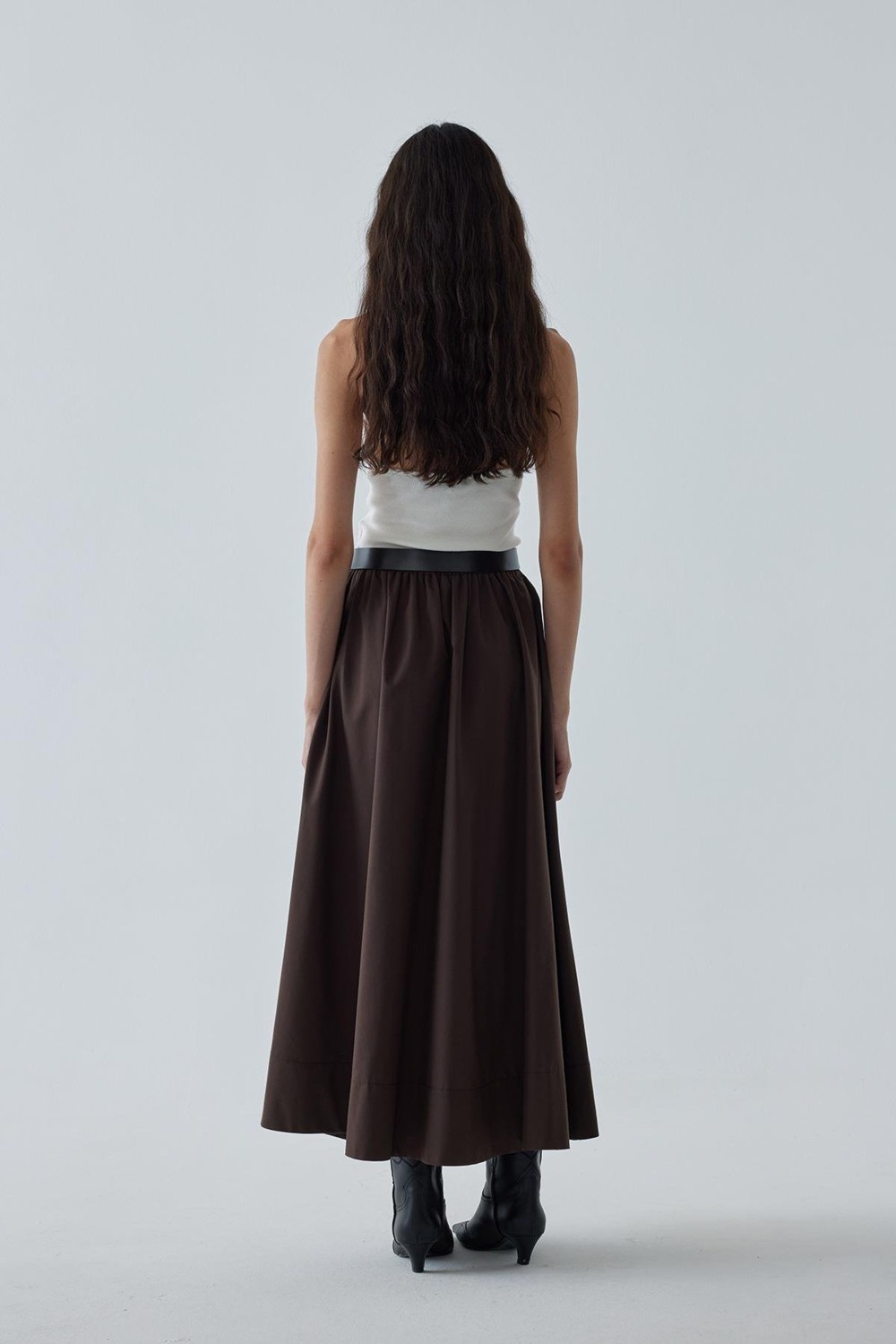 Suud Collection Ekru Day Poplin Kloş Etek görsel 6