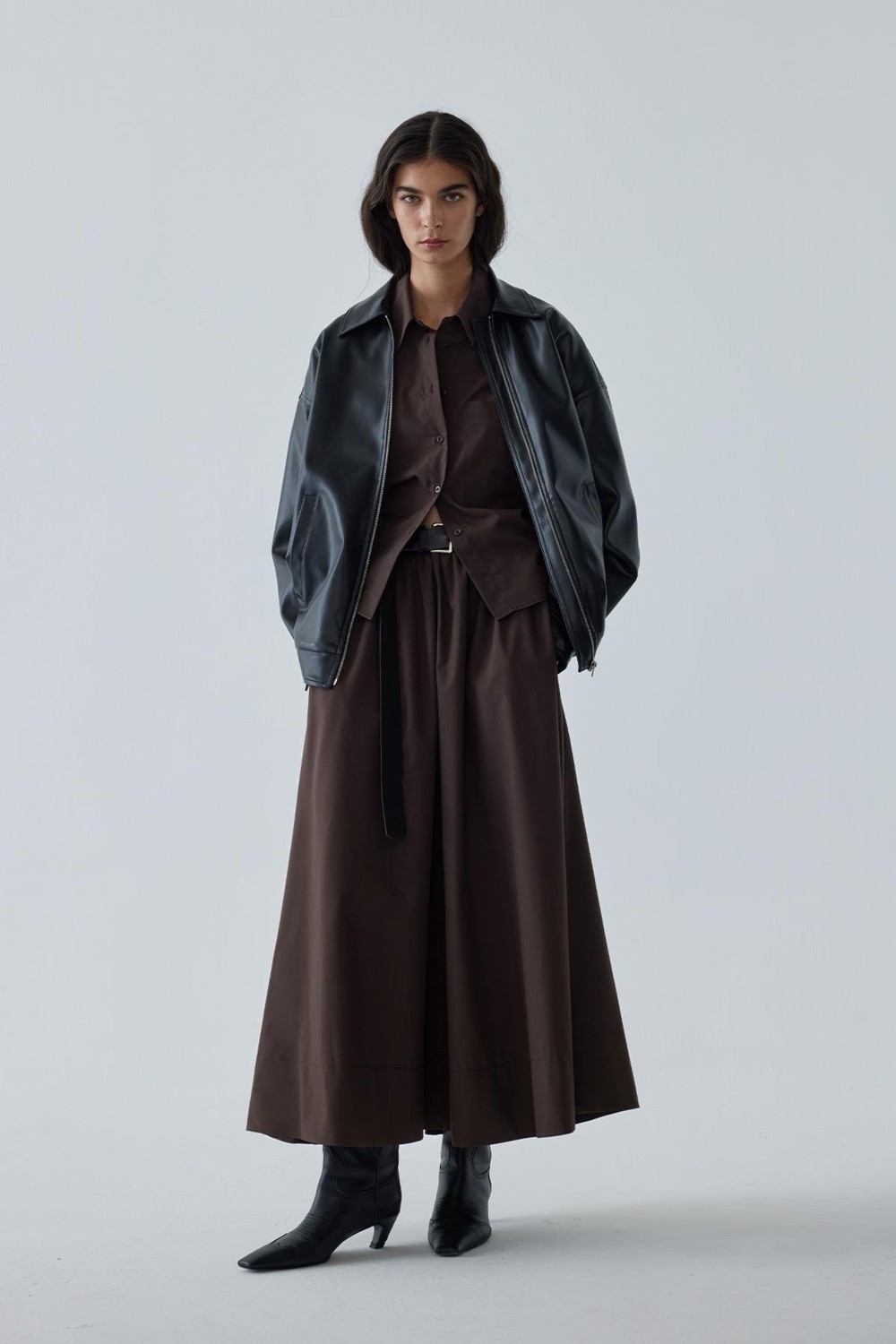 Suud Collection Ekru Day Poplin Kloş Etek görsel 7