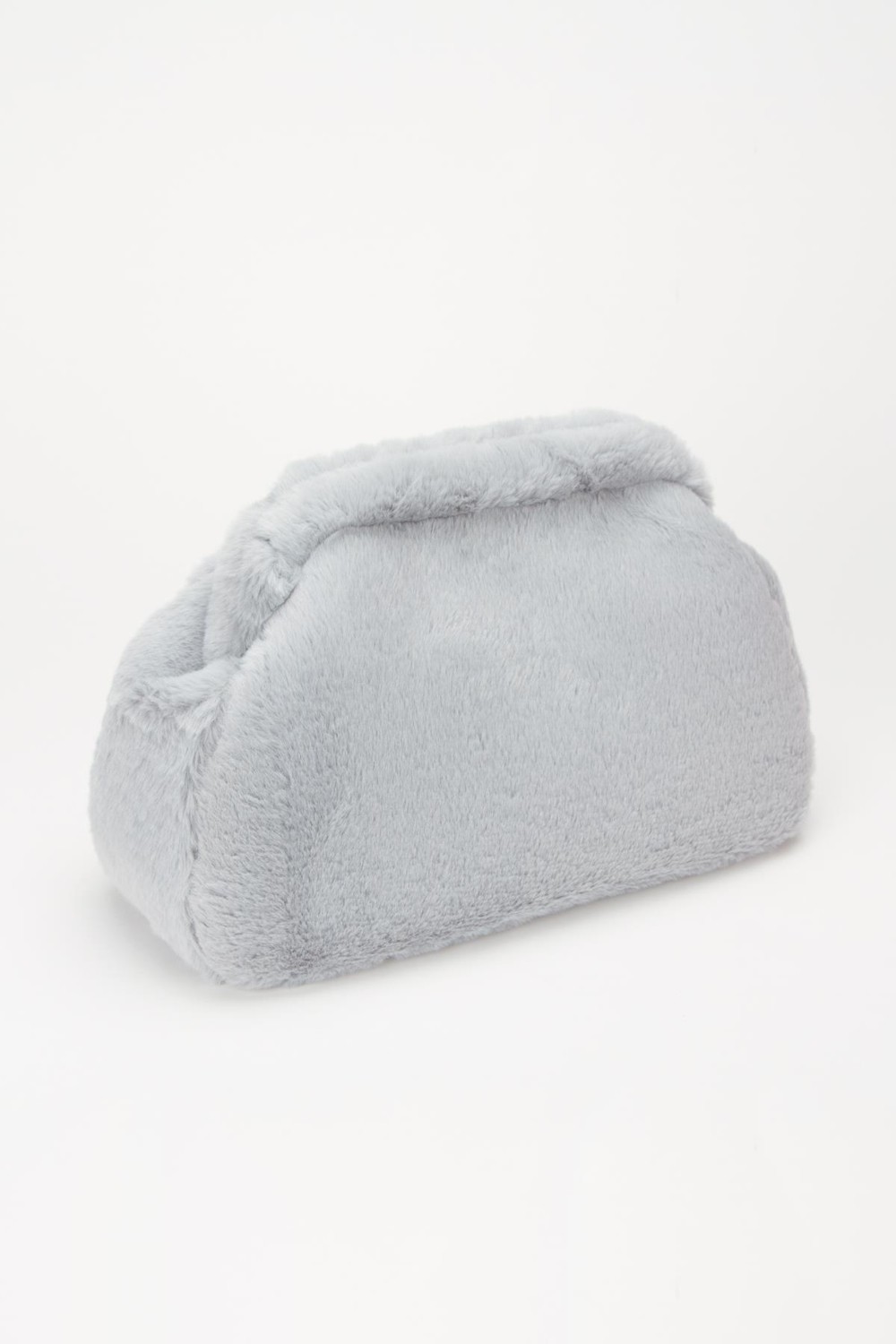 Bahels Yumuşak Peluş Bahels Kadın Clutch Portföy Çanta Gri Orta Boy Tekstil Malzeme ile Şık Görünüm görsel 2