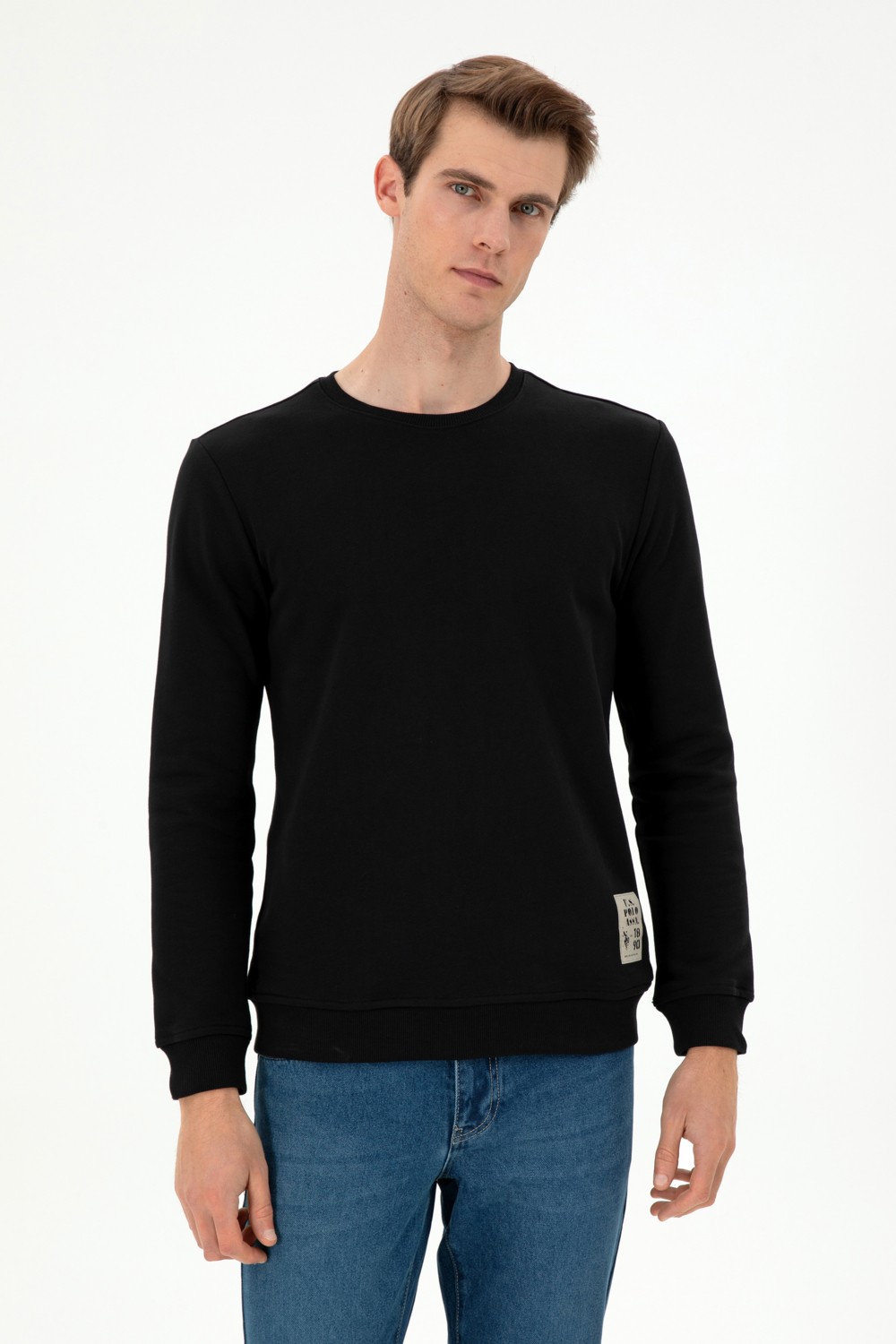 U.S. Polo Assn. Erkek Regular Fit Bisiklet Yaka Siyah Sweatshirt 50293471-VR046