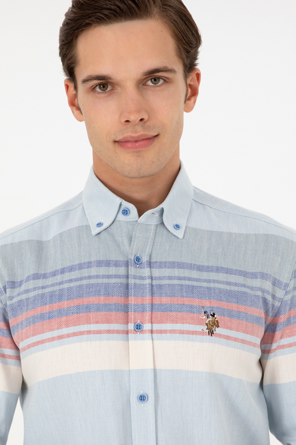 U.S. Polo Assn. Erkek Saks Uzun Kollu Gömlek 50291255-VR032 görsel 2