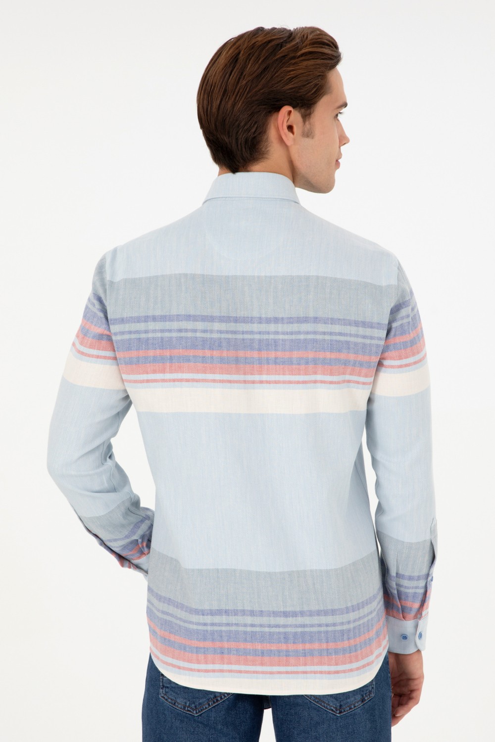 U.S. Polo Assn. Erkek Saks Uzun Kollu Gömlek 50291255-VR032 görsel 5