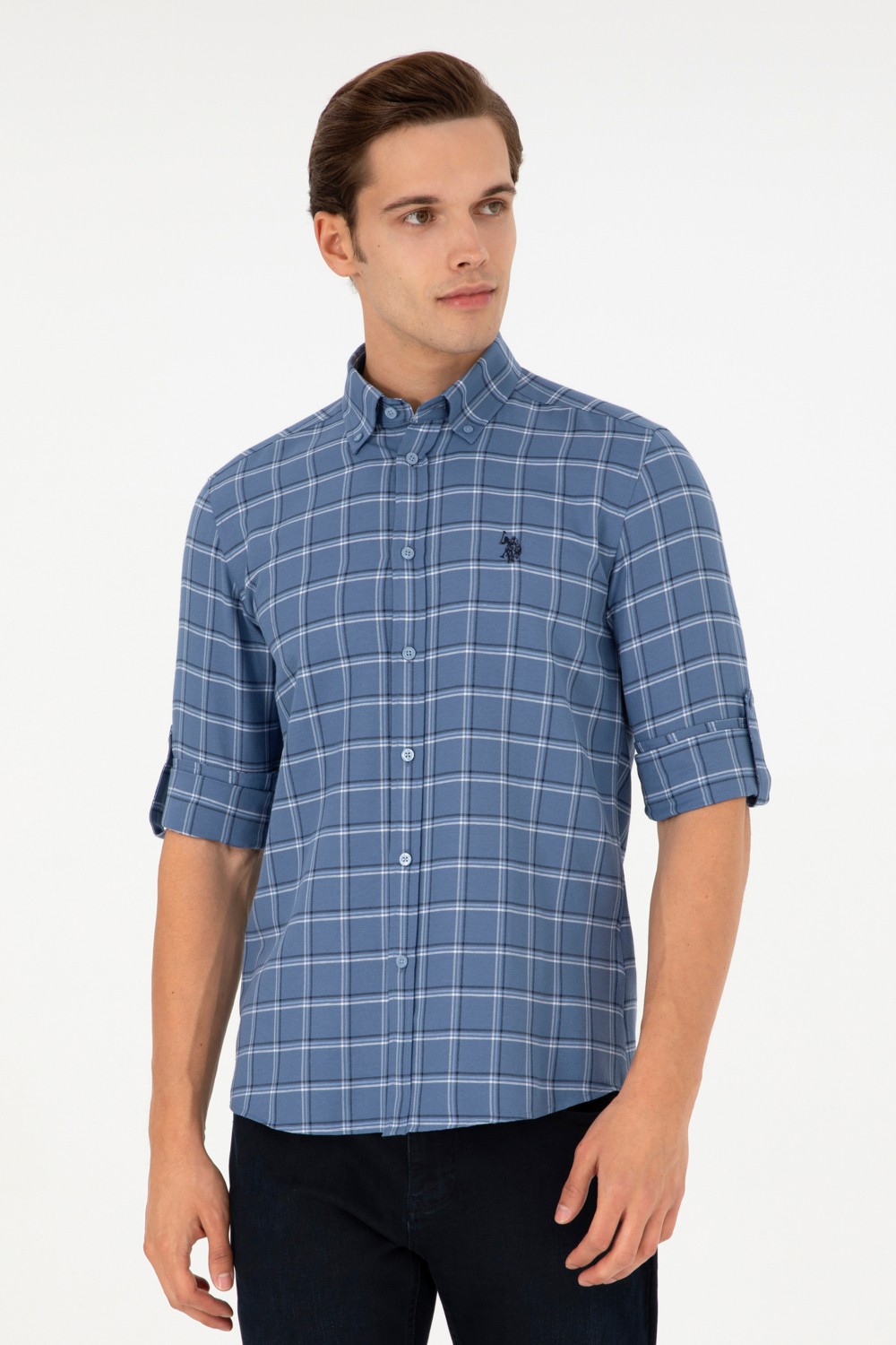 U.S. Polo Assn. Erkek Kum Uzun Kollu Gömlek 50296615-VR085 görsel 8