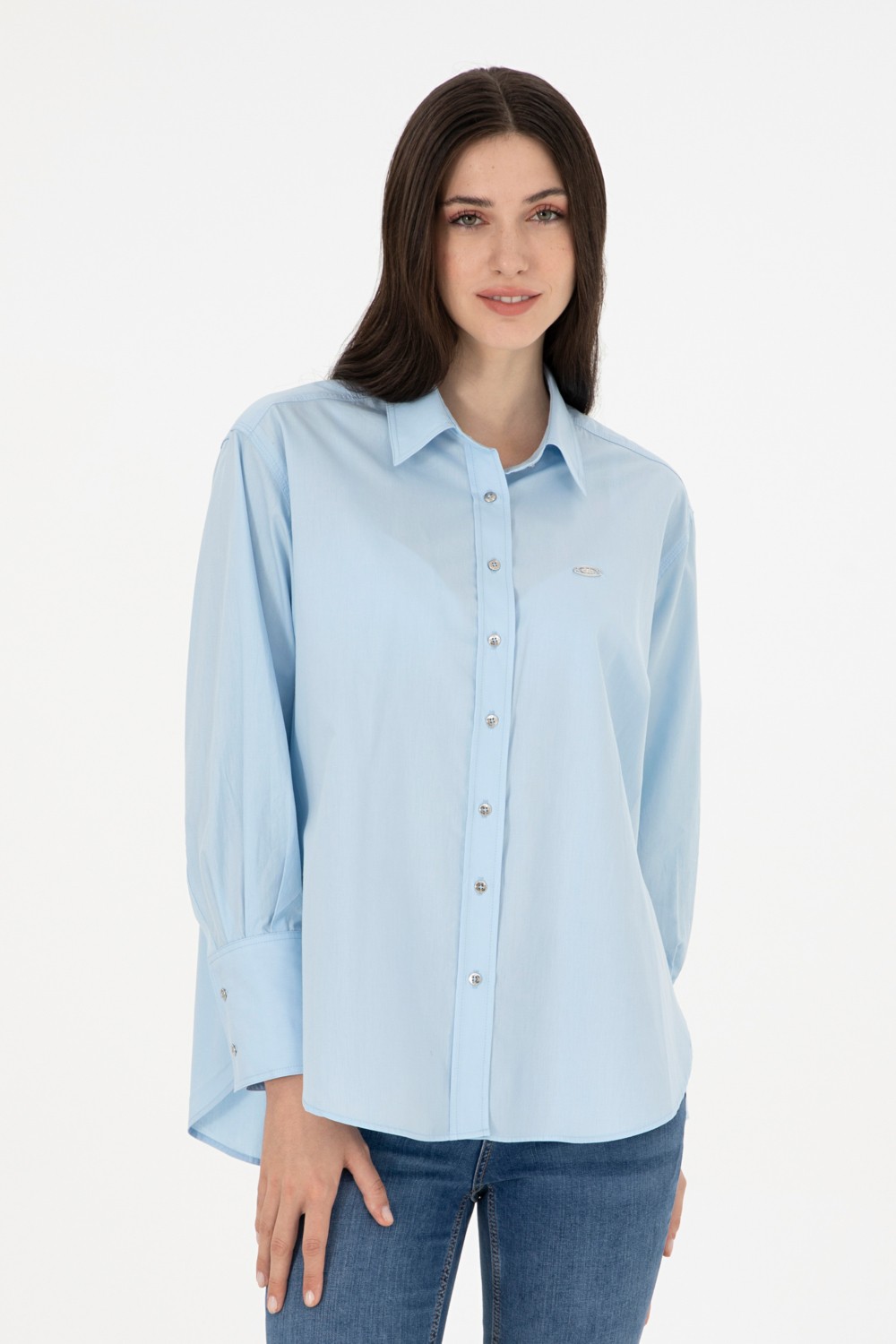 U.S. Polo Assn. Kadın Siyah Uzun Kollu Gömlek 50293802-VR046