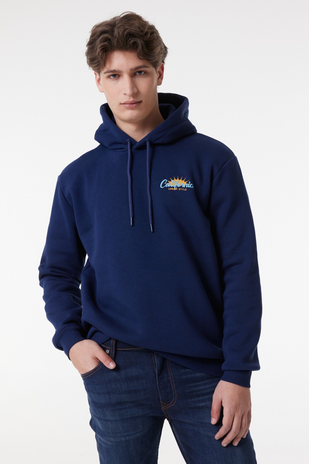 Riders By Lee Regular Fit Kapüşonlu Şardonlu Haki Sweatshirt görsel 2