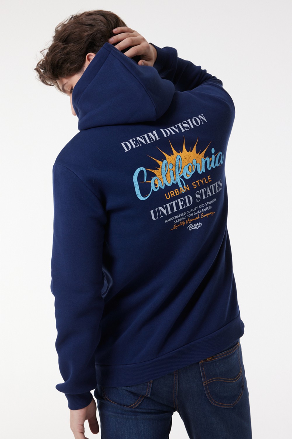 Riders By Lee Regular Fit Kapüşonlu Şardonlu Haki Sweatshirt görsel 6