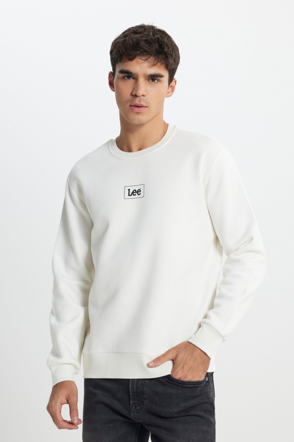 Lee Regular Fit Normal Kesim Siyah Erkek Sweatshirt