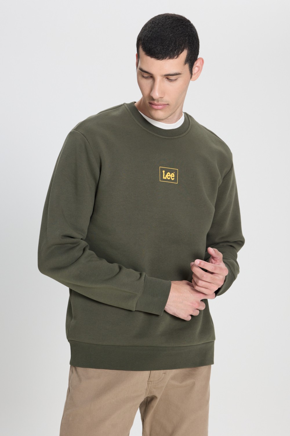 Lee Regular Fit Normal Kesim Siyah Erkek Sweatshirt