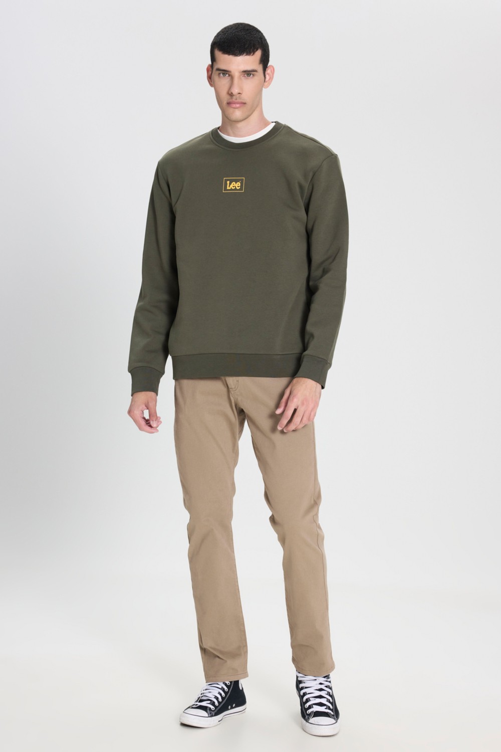 Lee Regular Fit Normal Kesim Siyah Erkek Sweatshirt görsel 7
