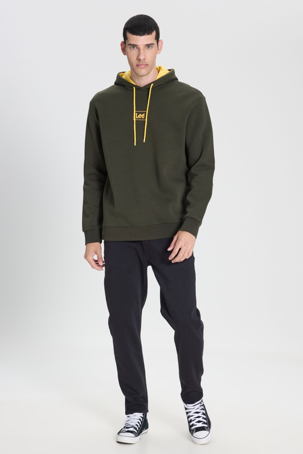 Lee Erkek Mid Logo Hoodie Sweatshirt L212302990 görsel 3
