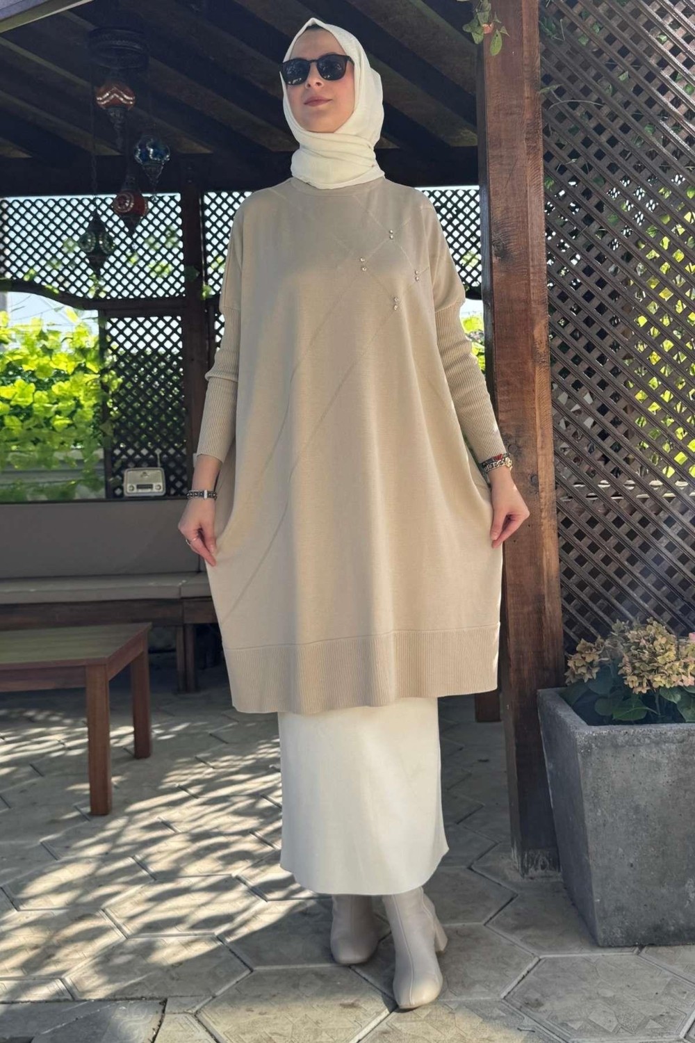 Rabia Şamlı Melda Triko Tunik Taş görsel 3