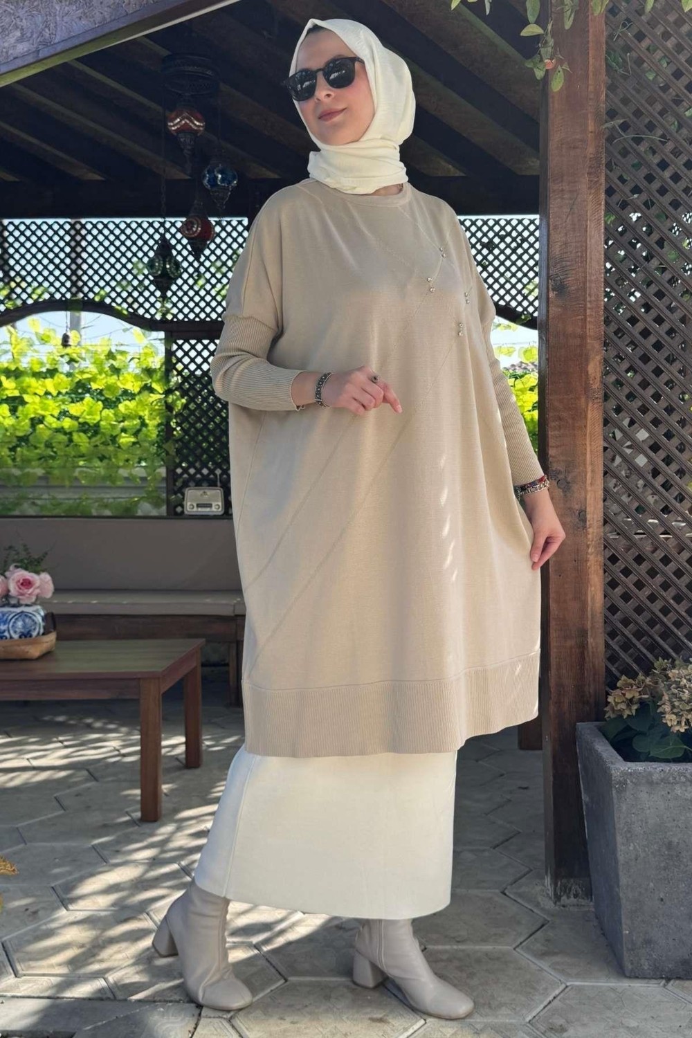 Rabia Şamlı Melda Triko Tunik Taş görsel 4