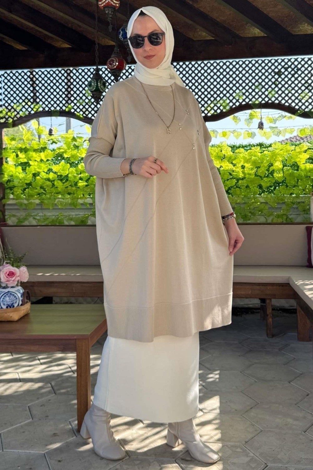 Rabia Şamlı Melda Triko Tunik Taş görsel 5
