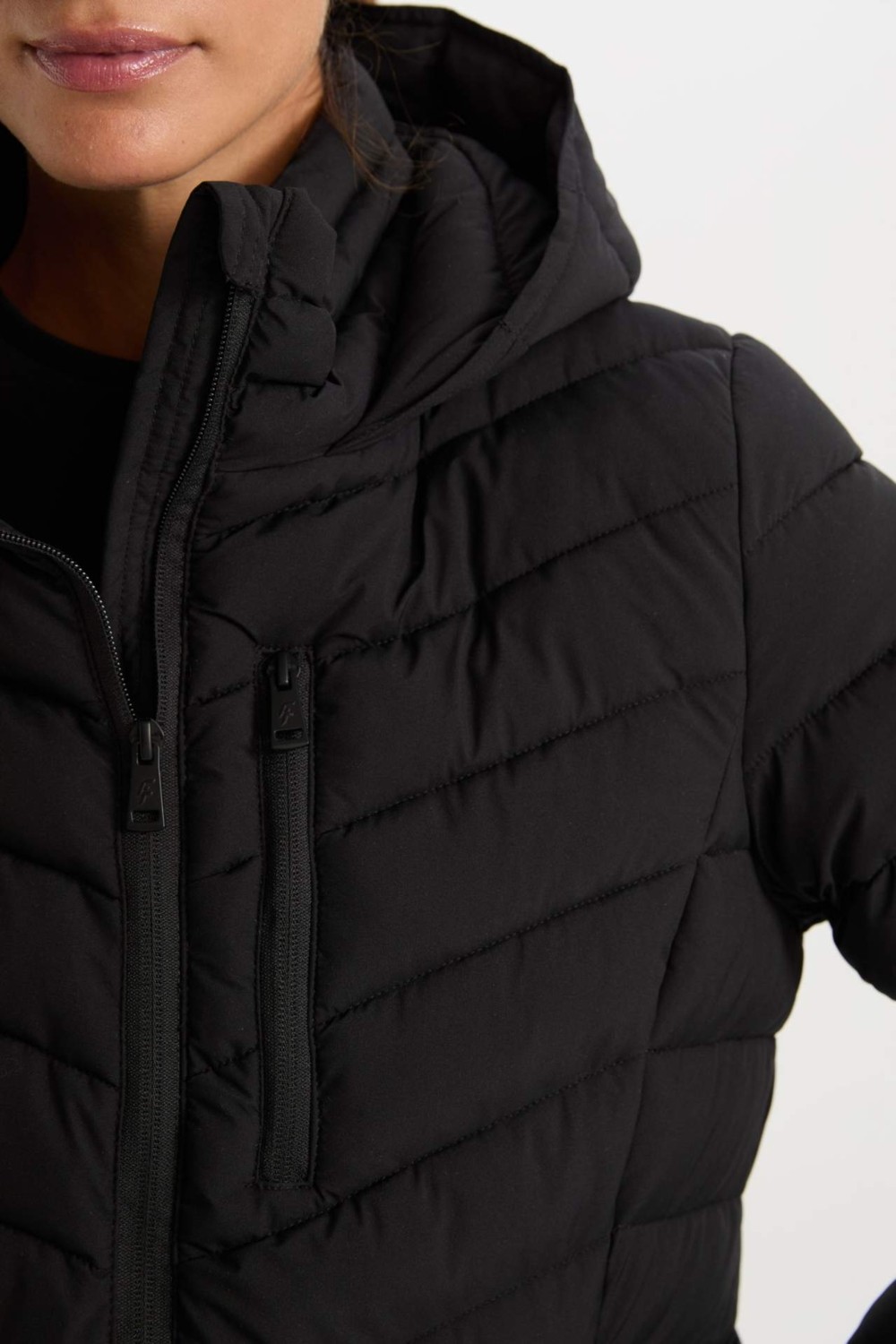 DeFactoFit Şişme Mont Parka Su İtici Rüzgar Geçirmez Kapüşonlu Fermuarlı Cepli Uzun Hafif C6035AX24WN görsel 5