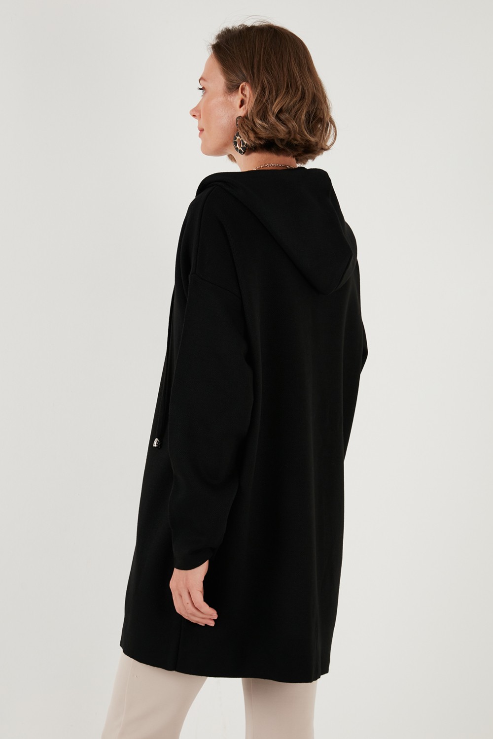 Lela Modest Regular Fit Kapüşonlu Tesettür Triko Hırka Bayan HIRKA 4616176 görsel 7