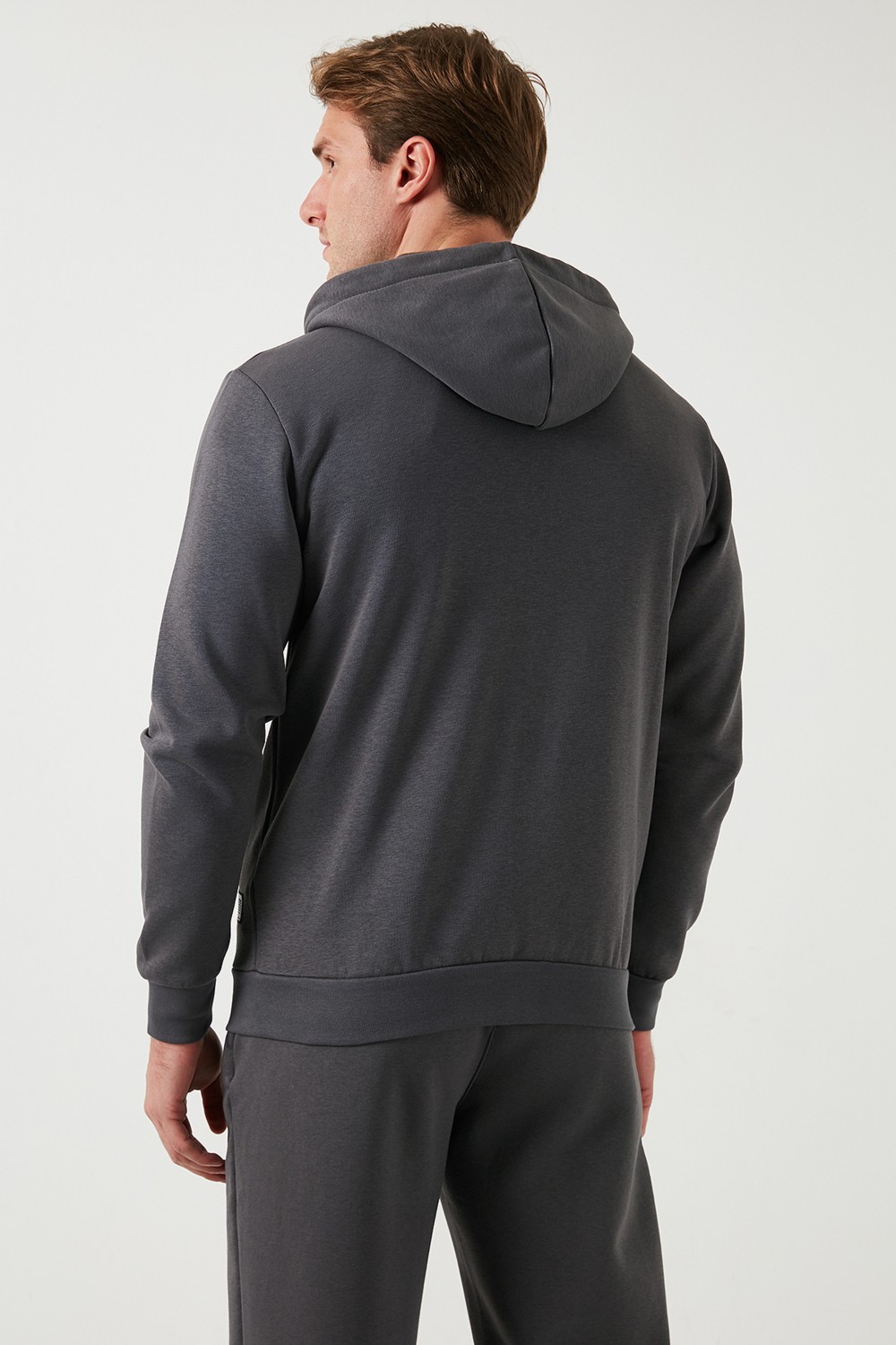 Buratti Regular Fit Kapüşonlu Fermuarlı İçi Tüylü Yumuşak Şardonlu Kışlık Sweat Erkek SWEAT 5905340 görsel 7