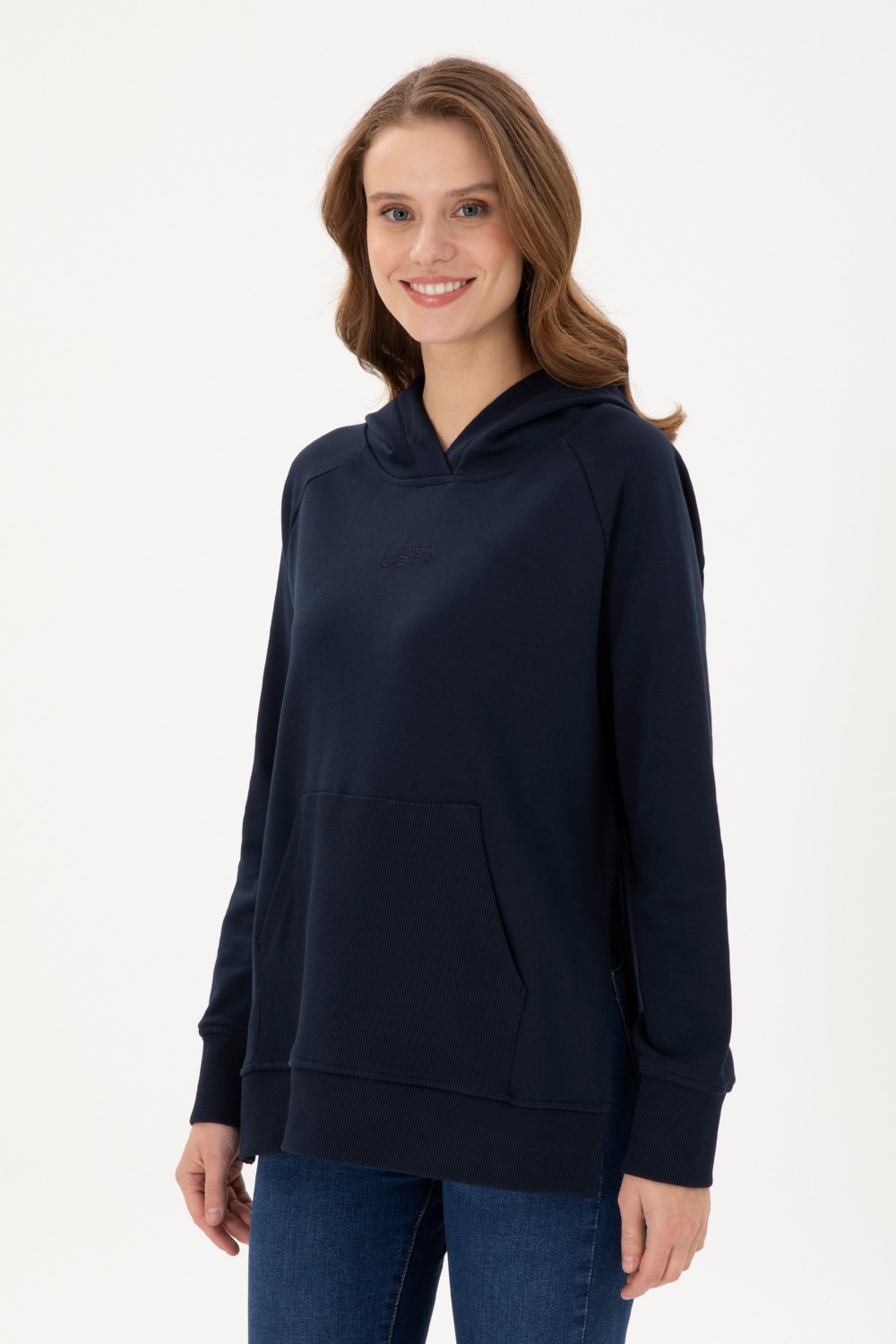 U.S. Polo Assn. Kadın Taş Kapüşonlu Sweatshirt 50296944-VR049