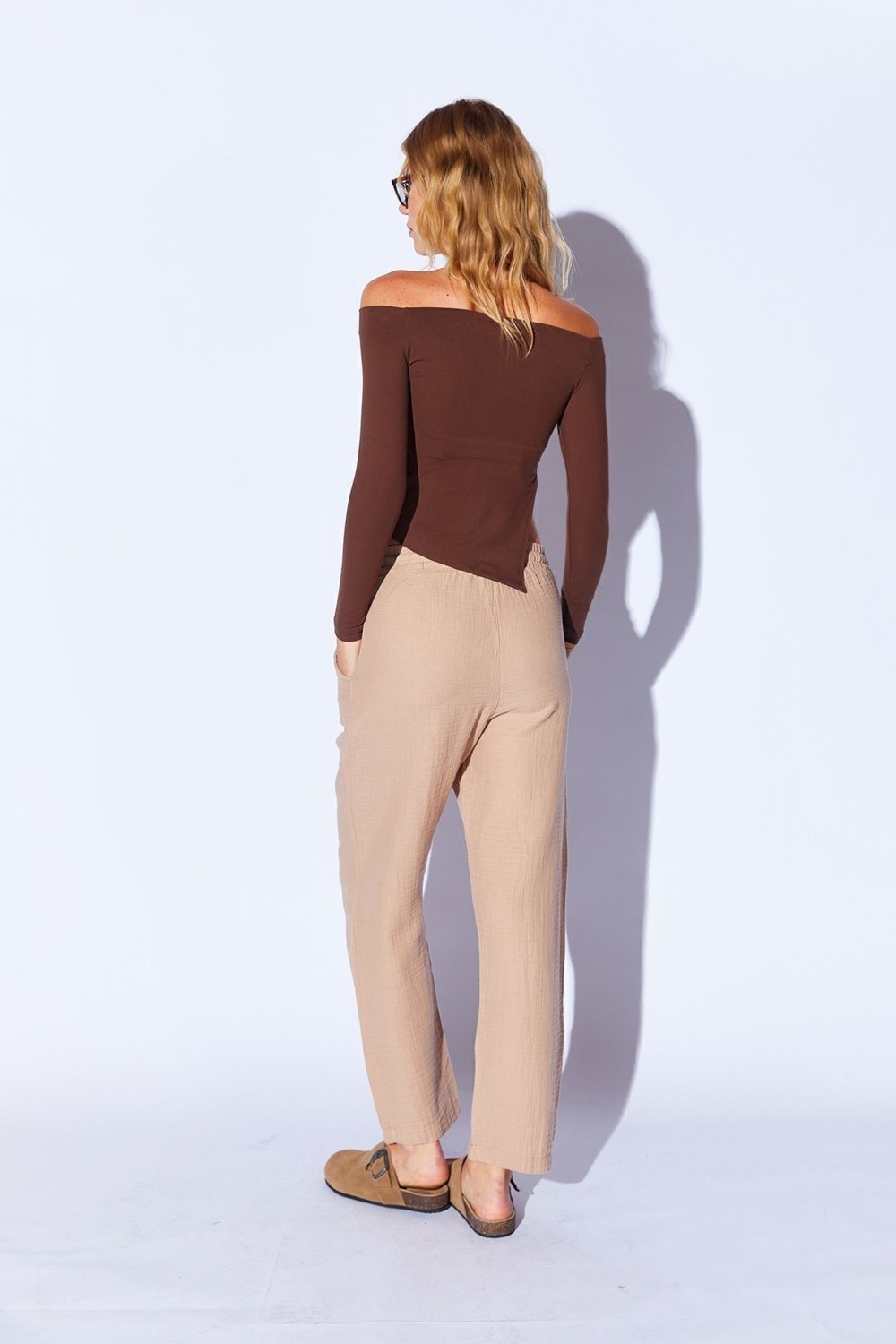 Edition Bej Rahat Kesim Müslin Pantolon EDİ100667011 görsel 5
