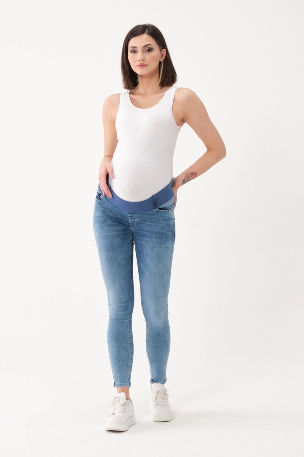 Busa Hamile Alt Karın Destekli Skinny Kot Pantolon Açık Mavi