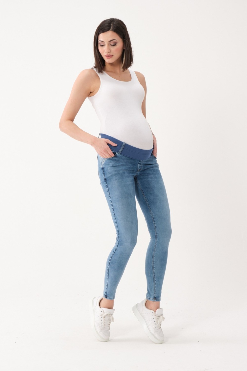 Busa Hamile Alt Karın Destekli Skinny Kot Pantolon Açık Mavi görsel 2