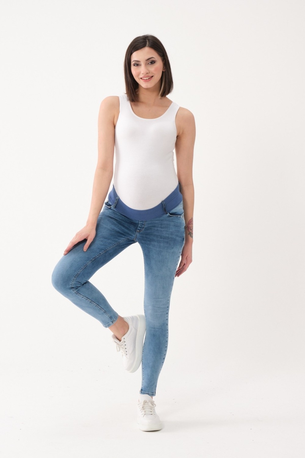 Busa Hamile Alt Karın Destekli Skinny Kot Pantolon Açık Mavi görsel 4