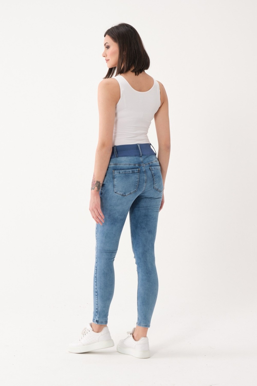 Busa Hamile Alt Karın Destekli Skinny Kot Pantolon Açık Mavi görsel 5