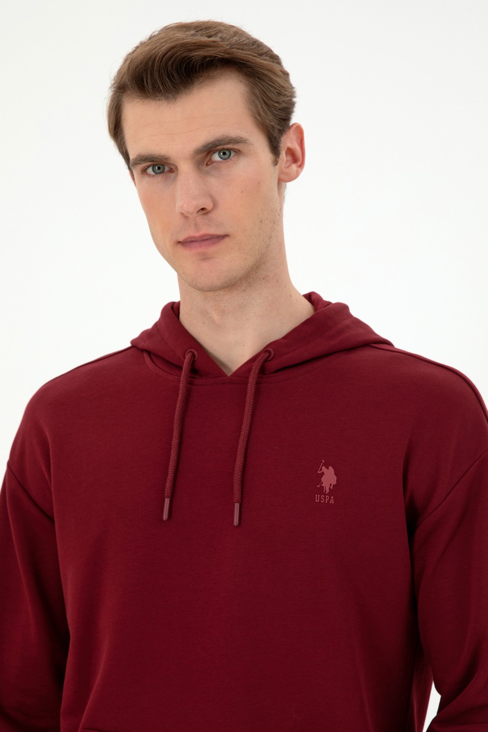 U.S. Polo Assn. Erkek Bordo Basic Sweatshirt 50298271-VR014 görsel 2