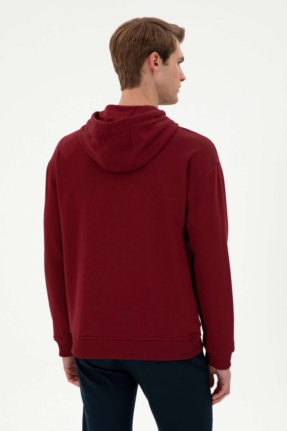 U.S. Polo Assn. Erkek Bordo Basic Sweatshirt 50298271-VR014 görsel 5