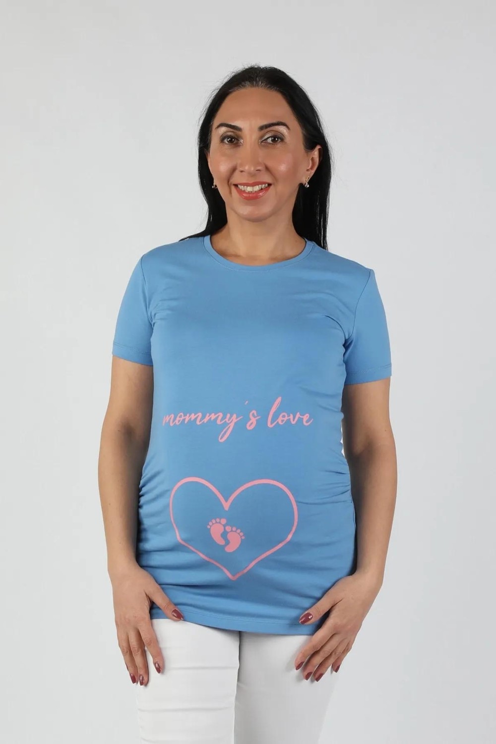 Balins Hamile Mommy Love Tişört Pembe Baskılı görsel 7