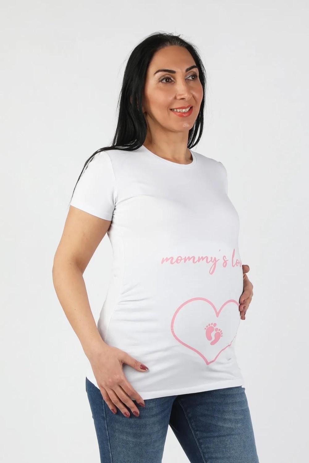 Balins Hamile Mommy Love Tişört Pembe Baskılı görsel 6