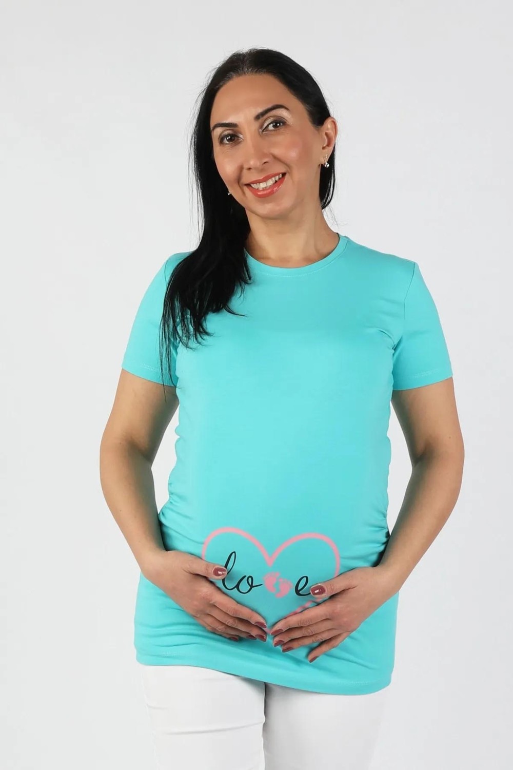 Balins Hamile Love Tişört Pembe Baskılı görsel 4