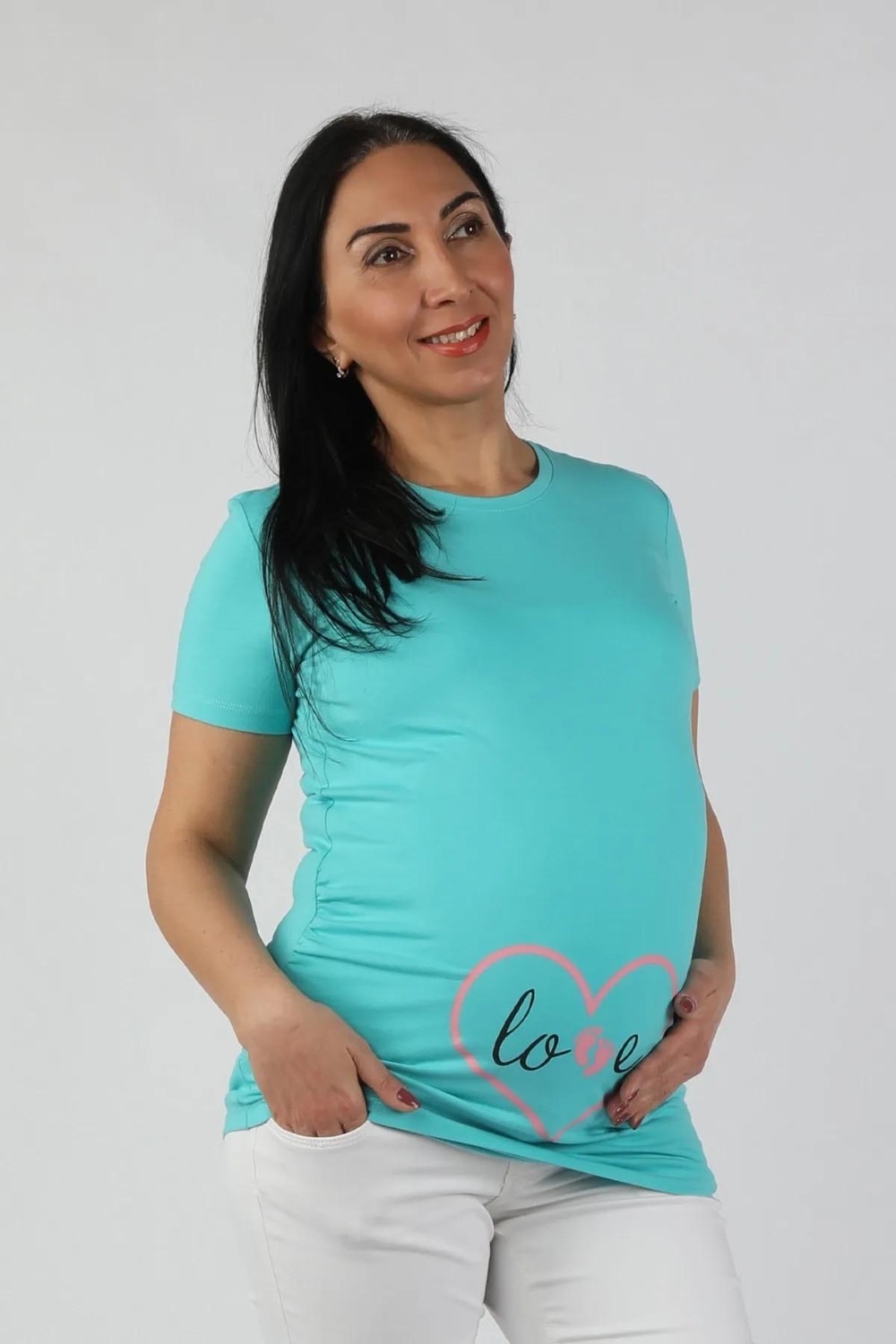 Balins Hamile Love Tişört Pembe Baskılı görsel 5
