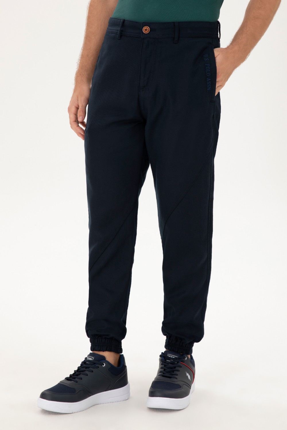 U.S. Polo Assn. Erkek Jogger Fit Lacivert Kanvas Pantolon 50291175-VR033 görsel 2